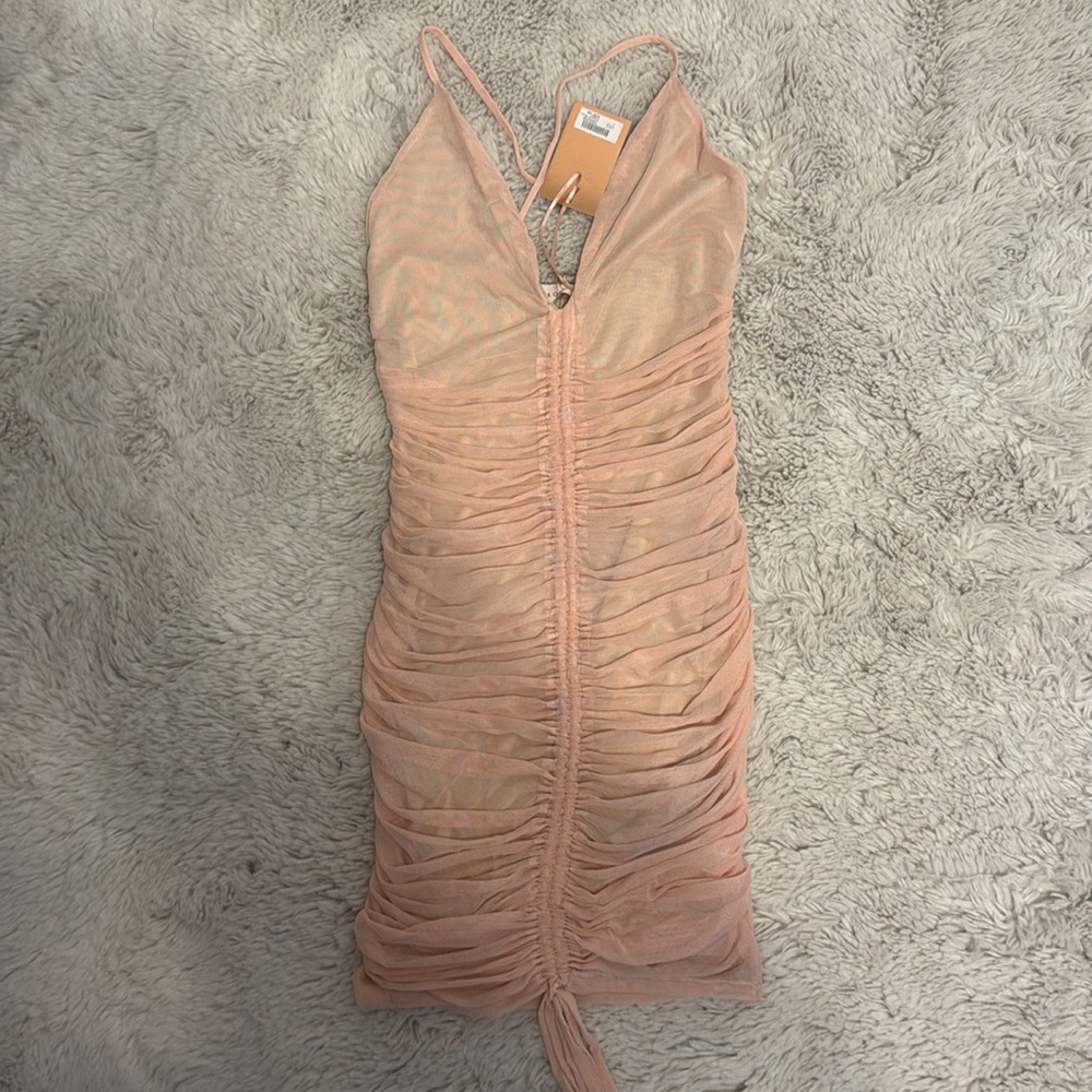 Monaco Pink Mesh Illusion Sexy Body-con Dress